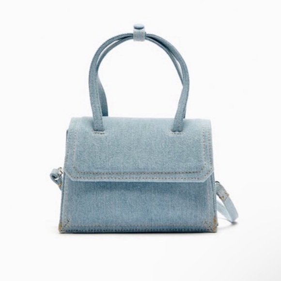 NWT ZARA Denim Mini City Crossbody Bag Includes ZARA Dustbag